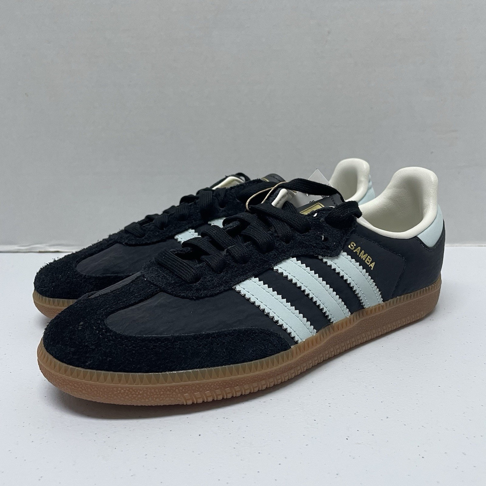 Adidas Samba Og Carbon Almost Blue Gum Id0493 Size 6.5 Women Black Low Top Shoe